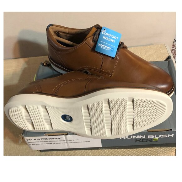 NWT:  Nunn Bush RIDGETOP Tan Multi Plain Toe Oxfords - Size 8 - Extra Wide - Picture 2 of 4